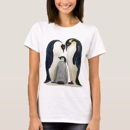 Damen-T-Shirt mit Pinguinfamilien-Design T-Shirt