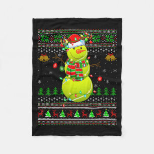 Damen-Tennisball-Schneemann-hässliche Weihnachtspu Fleecedecke