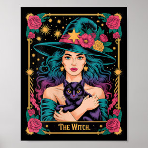 Damen The Witch Card Halloween Gothic Witchy Poster