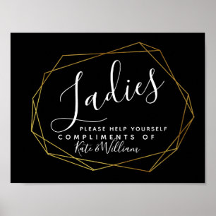 Damen Toilettenschild - geometrische Körbe Poster
