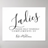 Damen Toilettenschild - Kosmetikkorb Elegant Poster (Vorne)