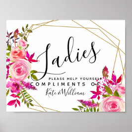 Damen Toilettenschild - Kosmetikkorb Kristall Poster