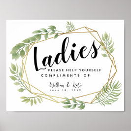 Damen Toilettenschild - Kosmetikkorb Kristall Poster