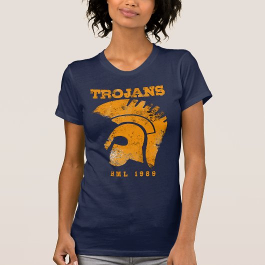 Damen Trojan tiefes V T-Shirt (Vorderseite)