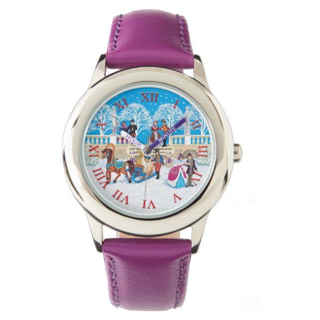 Damen und Herren, die durch den Park spazieren Armbanduhr (Vorderseite)