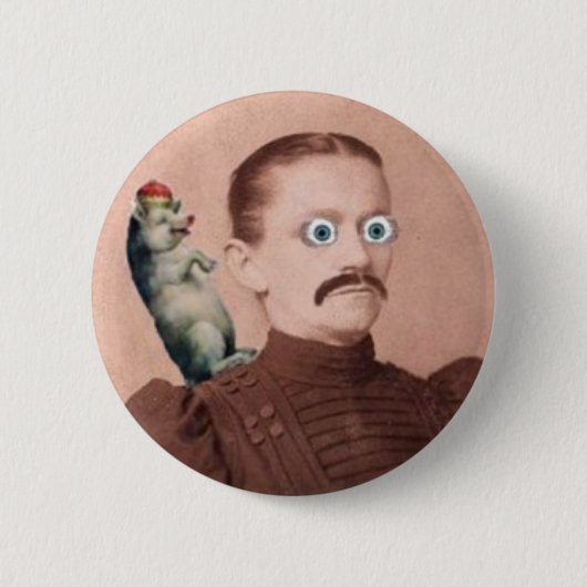 Damen-und Schwein-Knopf Button (Vorderseite)