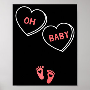 Damen Valentinstag Schwangerschafts-Ankündigungssh Poster
