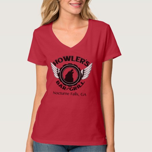 Damen-Vhals-T-Shirt T-Shirt (Vorderseite)