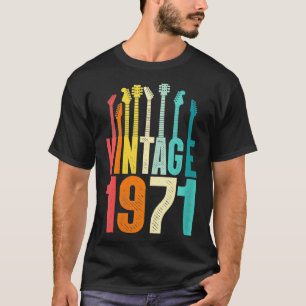 Damen Vintage 1971 Gitarre Geburtstag Lustig Gitar T-Shirt