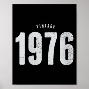 Damen Vintage 1976 klassisch retro 50. Geburtstag  Poster