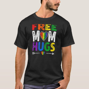 Damen Vintage abgenutzt Free Mom Hugs LGBT Stolz T-Shirt