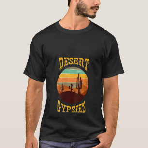Damen Vintage Arizona Sonnenuntergang Wüsten-Zigeu T-Shirt