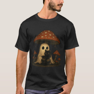 Damen Vintage Grusel Halloween Geist und Schwarz T-Shirt