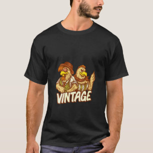 Damen Vintage Lustig Hühnerliebhaber Bauernhof Lan T-Shirt