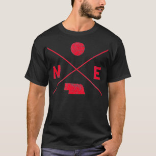 Damen Vintage Nebraska Volleyball Spieler Trainer T-Shirt