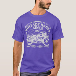 Damen Vintage-Rennfahrer Seit 1971 Retro-Motorrad  T-Shirt