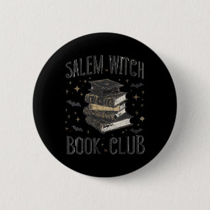 Damen Vintage Salem Buchclub Schwarze Katze Buchli Button