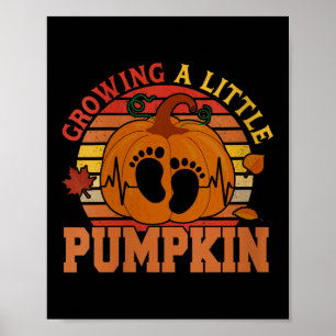 Damen Vintage Wachsende kleine Thanksgiving-Kürbis Poster