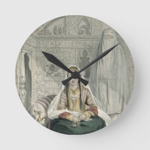 Damen von Caubul in ihrem herein und in der Runde Wanduhr