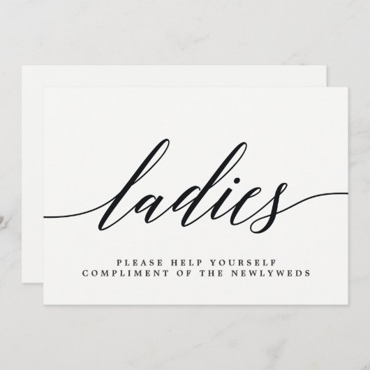 Damen Wedding Bad Sign - Modernes Script Ankündigung (Vorne/Hinten)