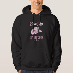 Damen Western Cowgirl Yeehaw Hippie Boho Kuh Bulle Hoodie