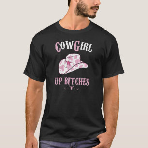 Damen Western Cowgirl Yeehaw Hippie Boho Kuh Bulle T-Shirt