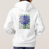 Damenbasisches Hooded Sweatshirt, Modell ist 6'2"/ Hoodie (Rückseite)