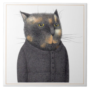DAMEndienerkatze 6" Quadratische Keramikfliese