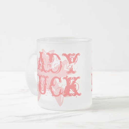 Damendreckmattierte GlasTasse Mattglastasse (Vorderseite Links)