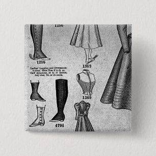 Damenfahrradmode 1897 - Vintage Button