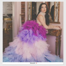 Damengöttin Porträtaufkleber für Tee-Party