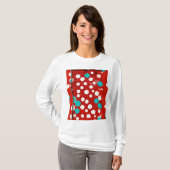 Damenhemd mit rotem Folka-Design T-Shirt (Vorne ganz)