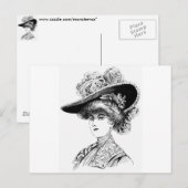 Damenhut Postkarte (Vorne/Hinten)