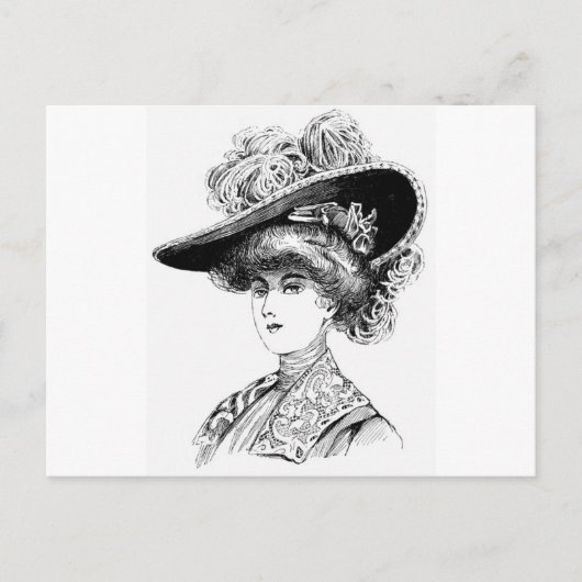 Damenhut Postkarte (Vorderseite)