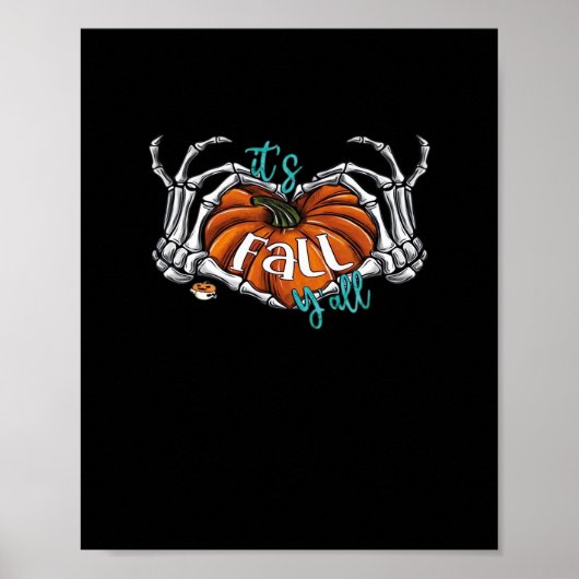 Damenit's Fall Y’all Pumpkin Gnome Autumn Tree He Poster (Vorne)