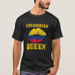 Damenkolumbianische Königin Kolumbien-Flagge Stolz T-Shirt