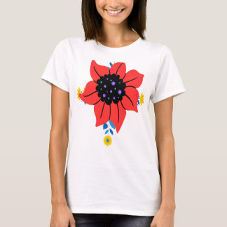 Damenmode >Blume-Hemd T-Shirt
