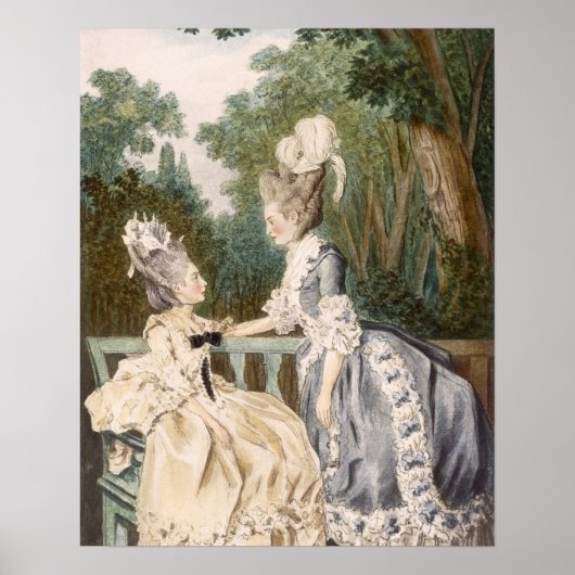 Damenmorgendkleid, 1771 (Farbengravur) Poster (Vorne)