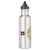Damenname Jersey Nummer Zoll Gold Basketball Edelstahlflasche (Links)