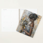 Damenportrait mit Blume Gold und Weiß Planer (Anzeige)