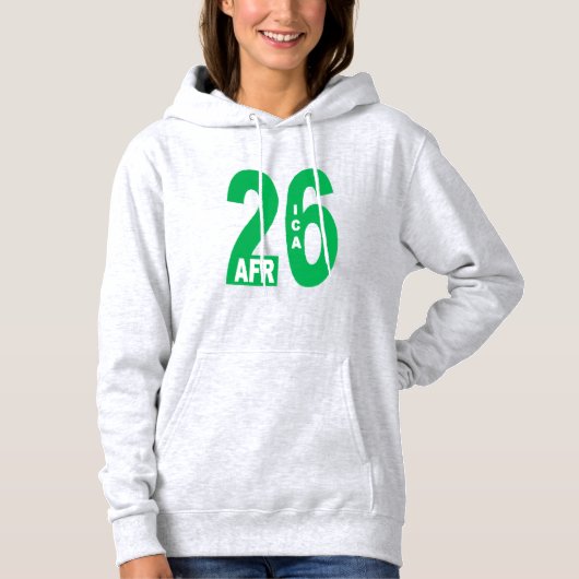 Damenpullover Hoodie aschgrau DESIGN AFRIKA 26 (Vorderseite)