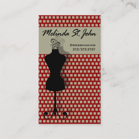 Damenschneiderin-Mannequin-nähender Modedesigner Visitenkarte (Vorderseite)