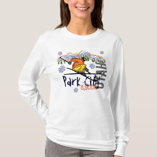 Damenski-Aufzug Hoodie Park City Utah T-Shirt (Vorderseite)