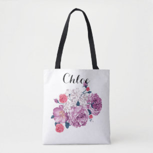 Damentosack, Blumendesign, mit Namen versehen Tasche