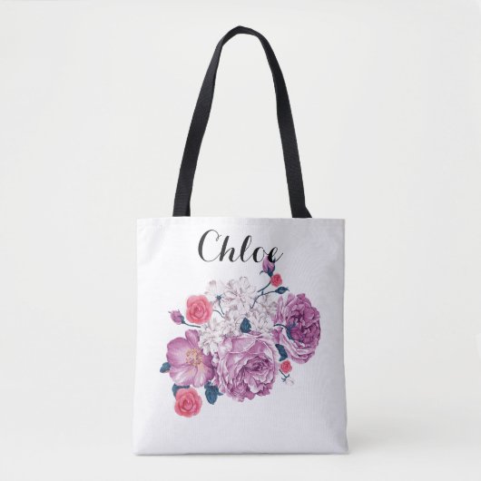 Damentosack, Blumendesign, mit Namen versehen Tasche (Vorderseite)