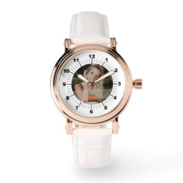 Damenuhr - Personalisiert - Rose Gold White Armbanduhr