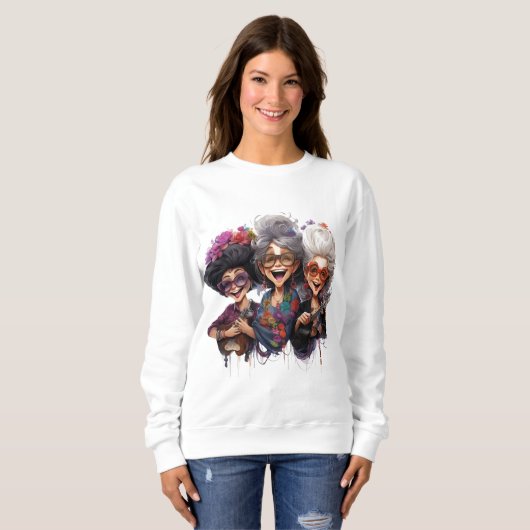 Dames Granny Friends basic sweater Sweatshirt (Vorne ganz)