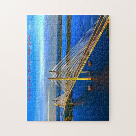 Dames Point Bridge Florida. Weihnachtsgrüße Puzzle (Vertikal)
