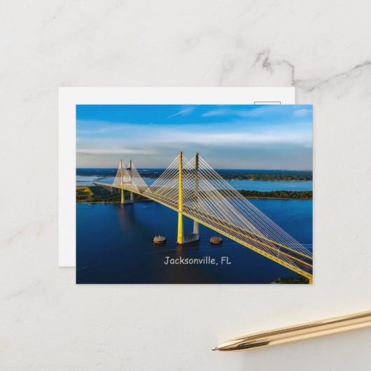 Dames Point Bridge, Jacksonville Postkarte (Vorderseite/Rückseite Beispiel)