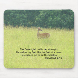 Damhirschkuh: Habakkuk 3:19 Mousepad